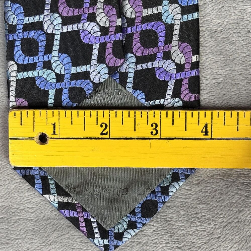 Robert Talbott Tie Mens Silk Geometric Rope Pattern Made USA Blue Purple Classic - Picture 9 of 10